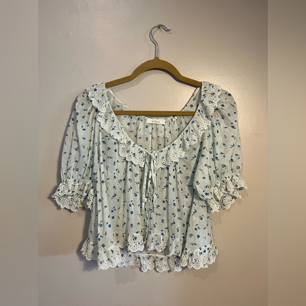 Dôen Lazuli Top in Blue Sweetpea; Size Small